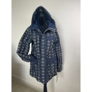 Burton Runestone Snowboard Jacket Womens Small Float Away Navy Blue Parka NEW